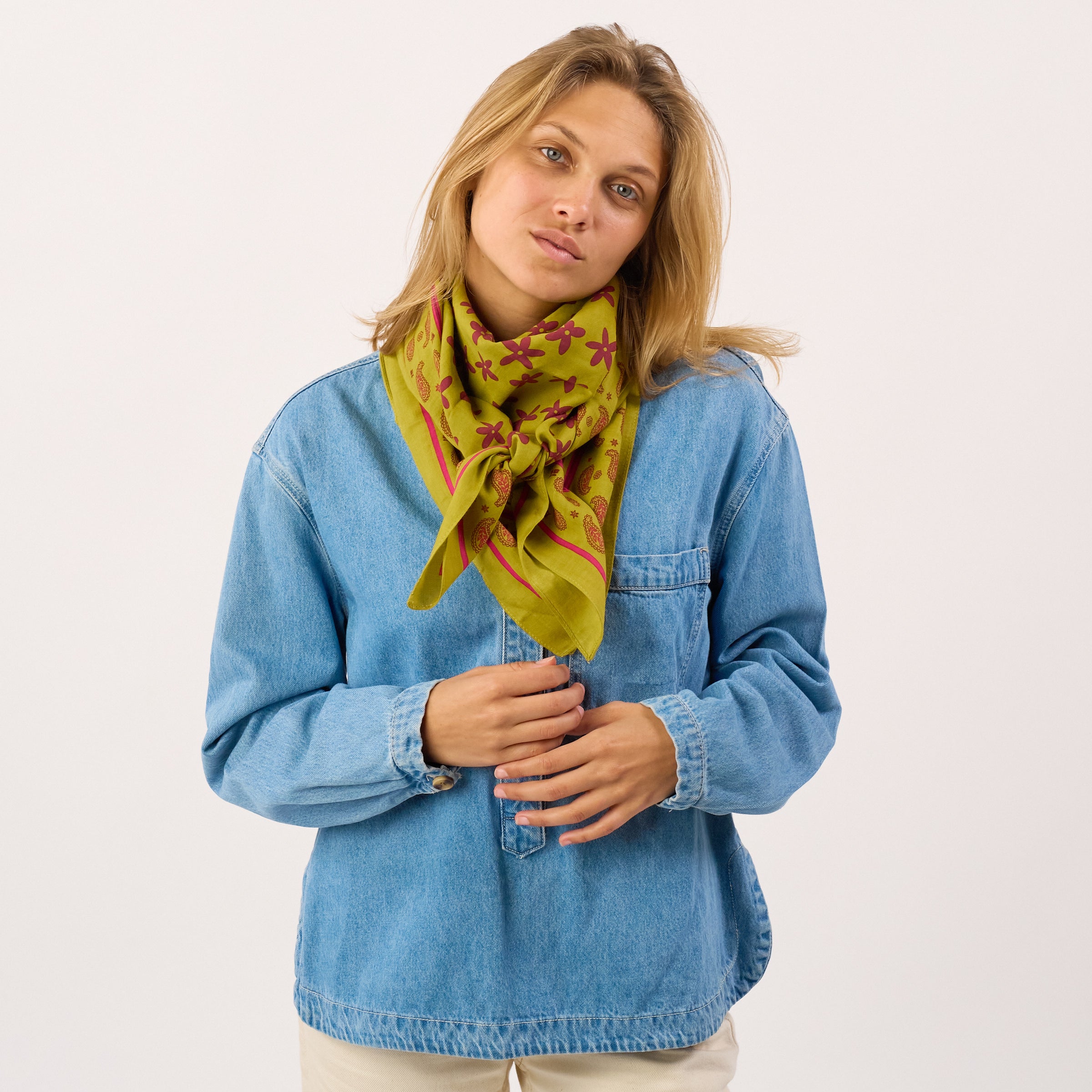 Scarf Hélène - Vert et violet