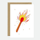 Gold Fire Match Grußkarte