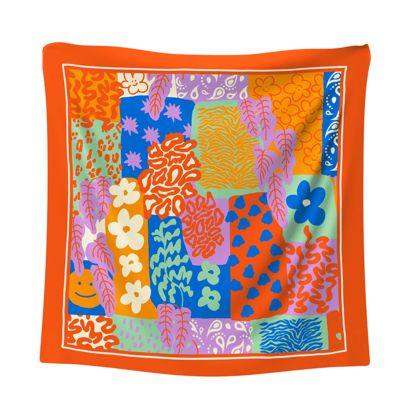SUMMER PATCH medium scarf/Silk & Cotton