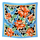 Maxi scarf BLUE HIBISCUS