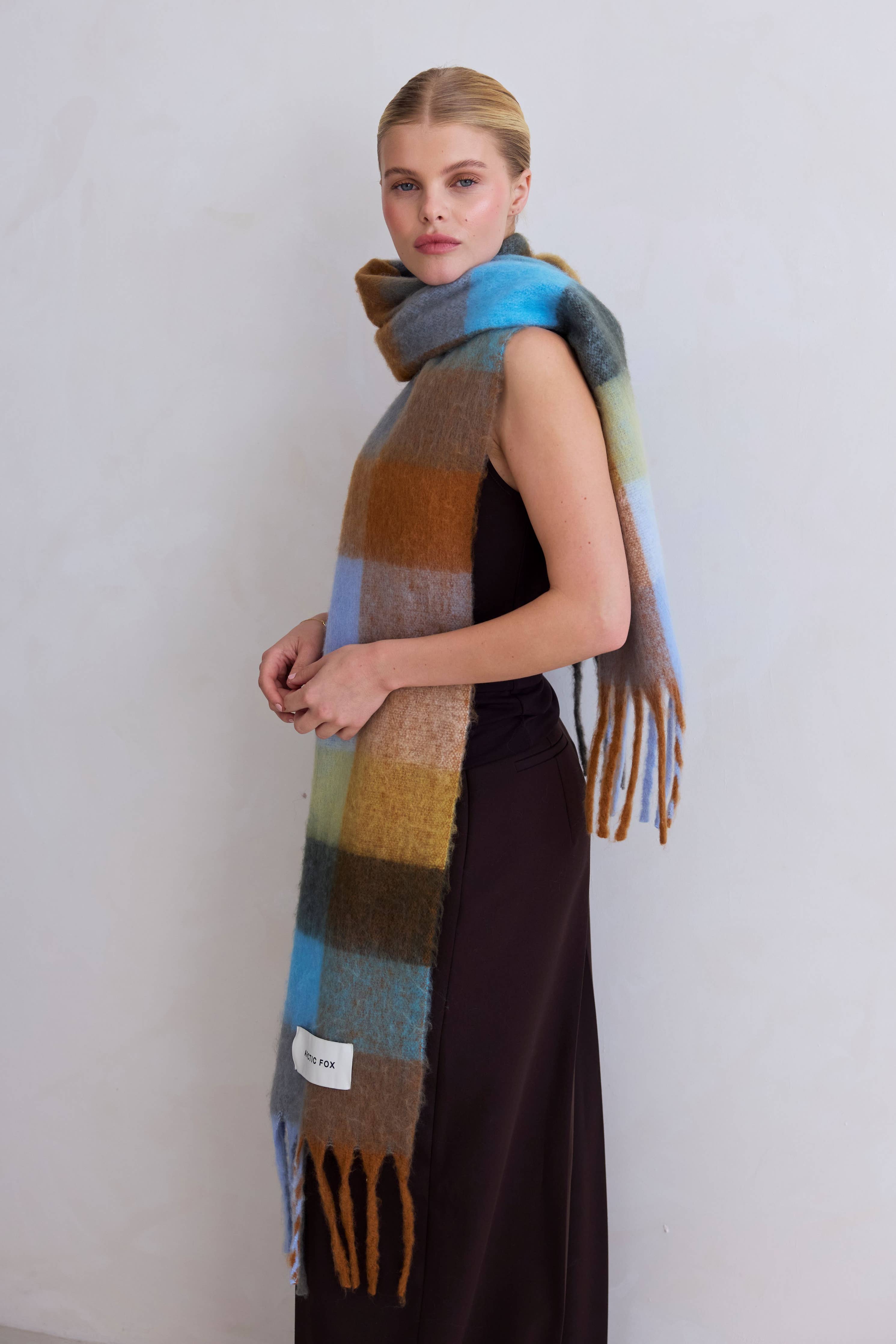 The Reykjavik Scarf - 100% Recycled - Blue/Orange - AW25