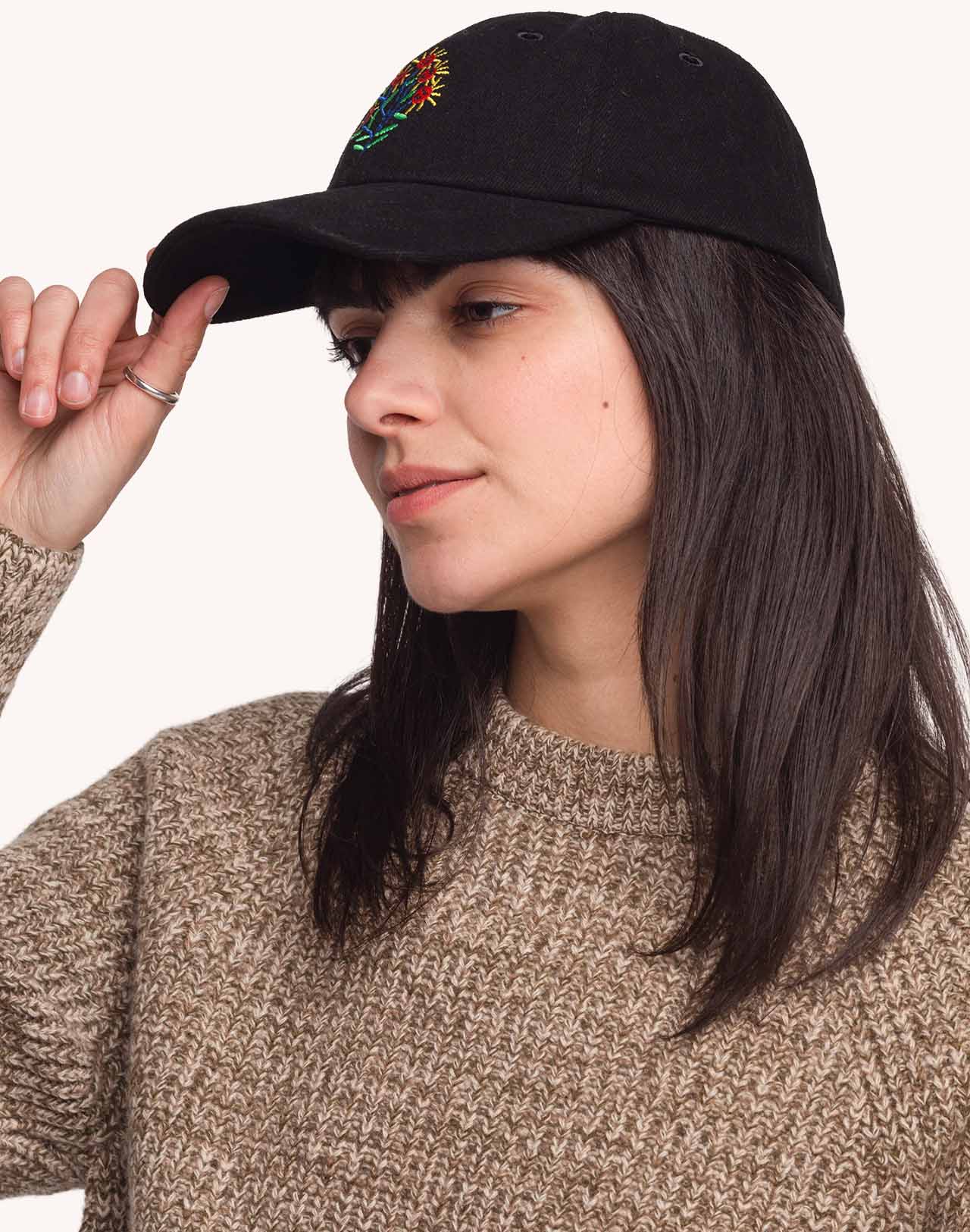 Casquette Six Panel Blossom Yourself Denim Noir