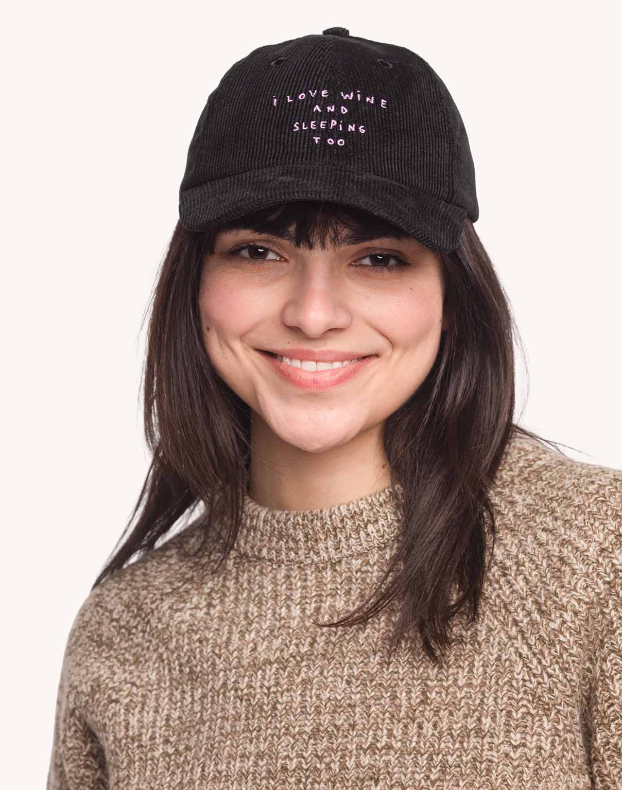 Casquette Six Panel Wine And Sleep Noir