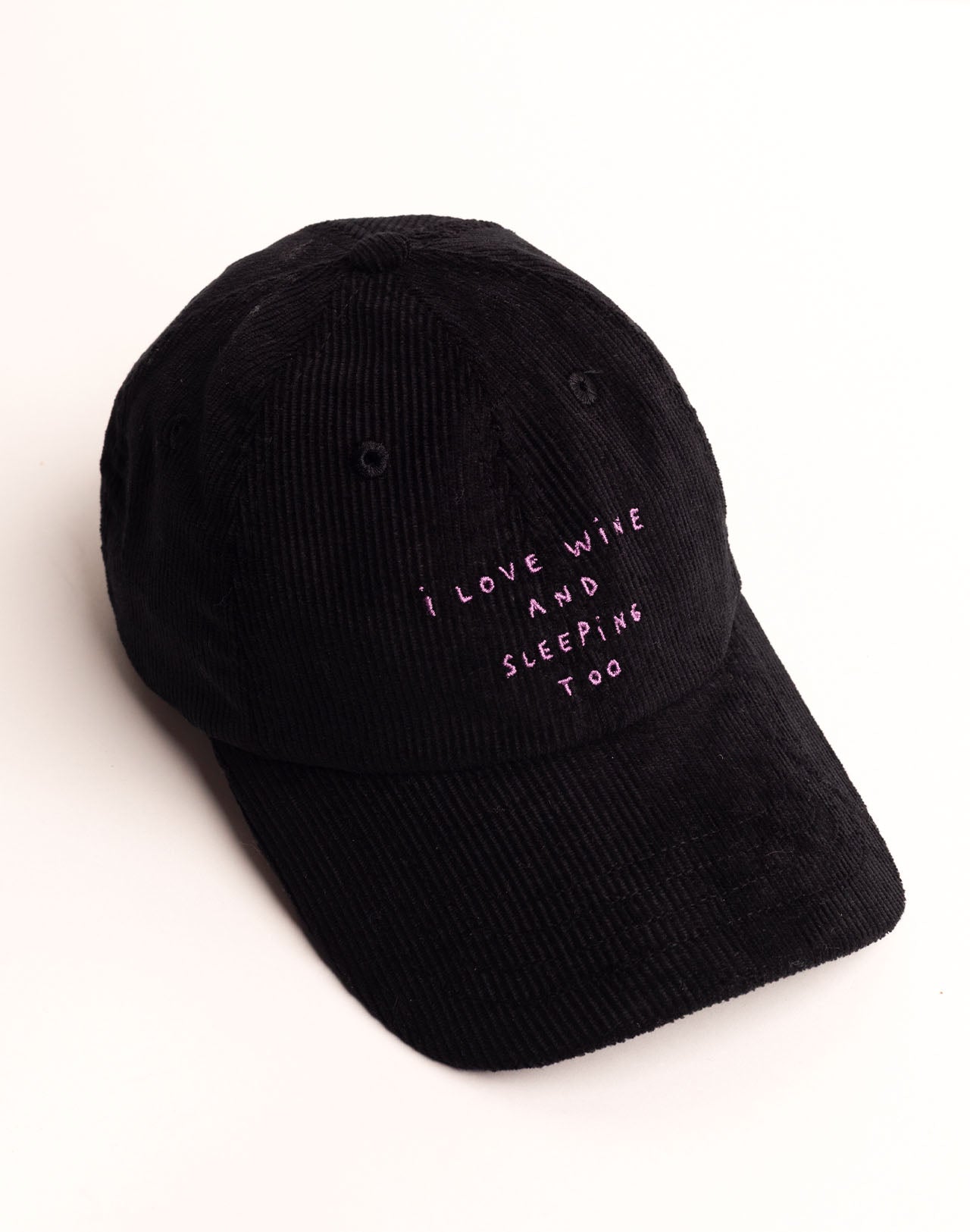 Casquette Six Panel Wine And Sleep Noir