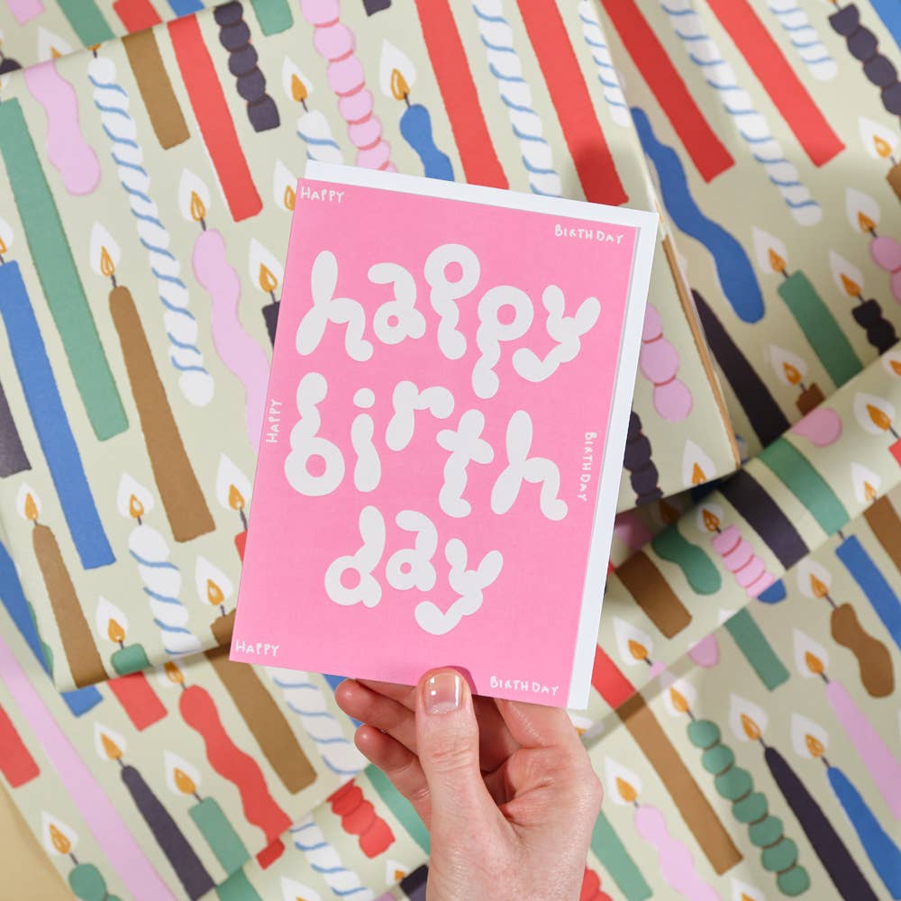Happy Birthday Embossed Greetings Card