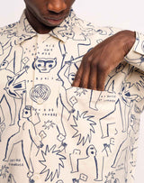Chemise Decré Life Dance Beige et Bleu