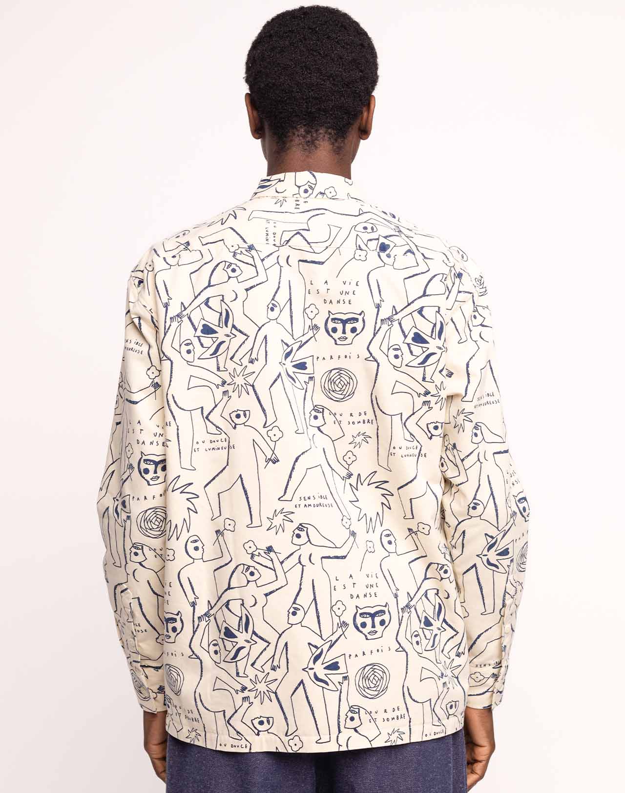 Chemise Decré Life Dance Beige et Bleu