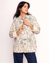 Chemise Decré Life Dance Beige et Bleu