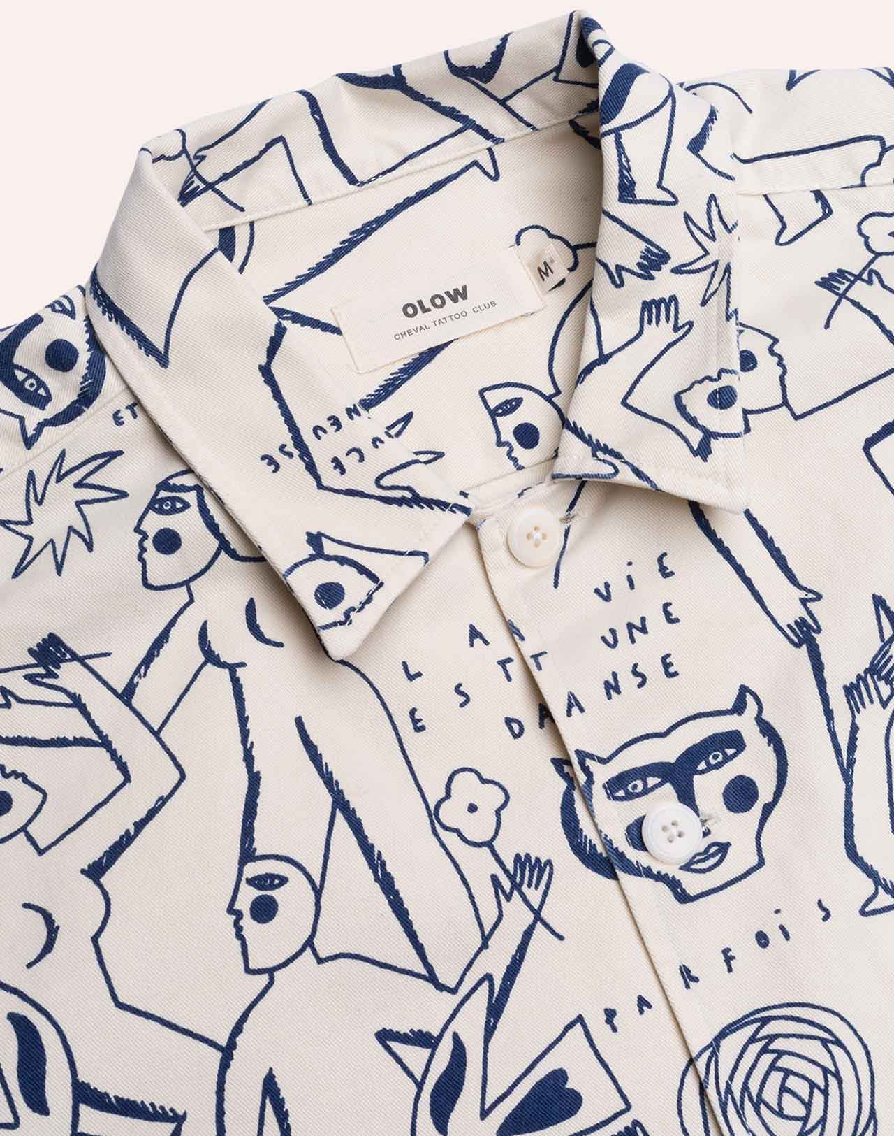 Chemise Decré Life Dance Beige et Bleu