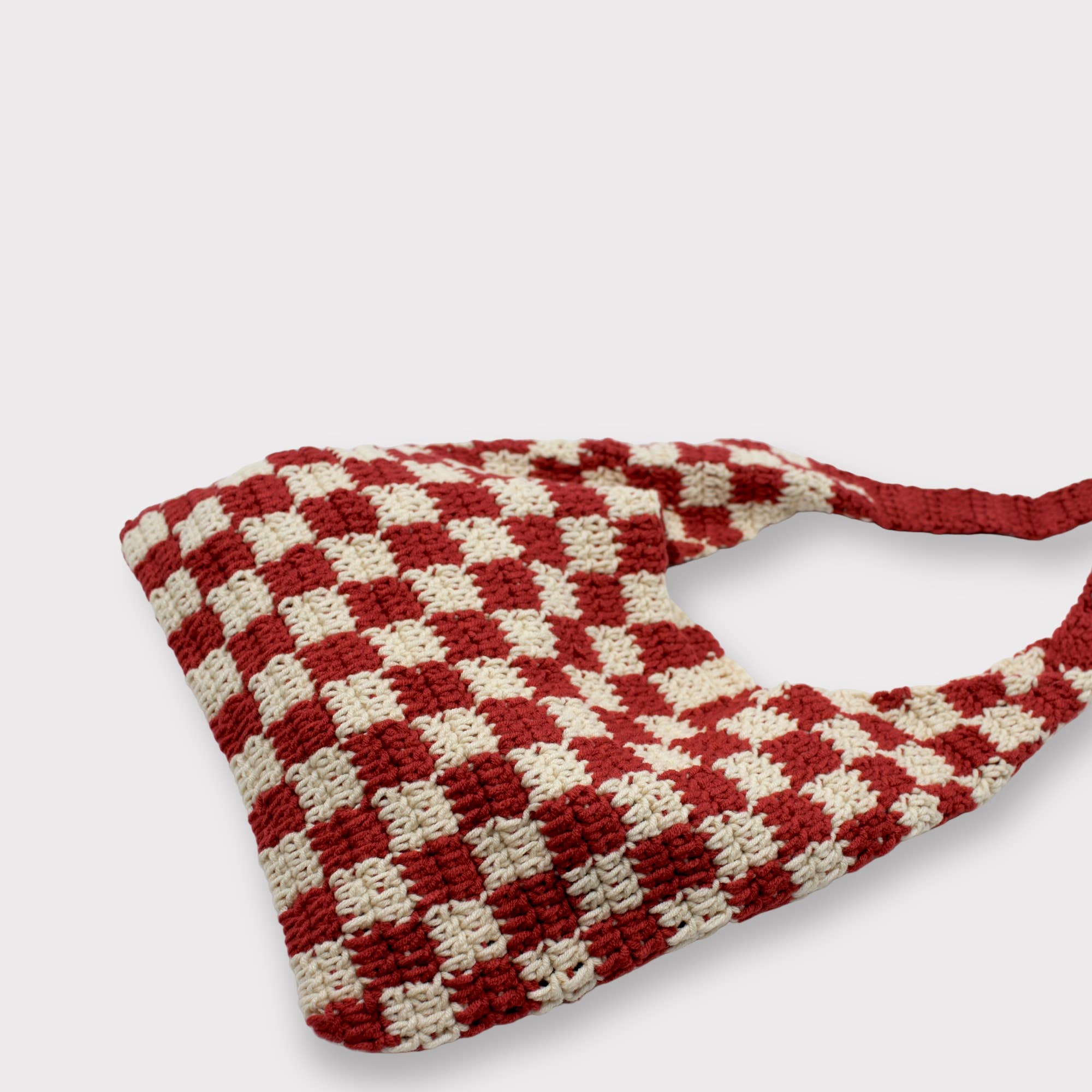 Häkeltasche mit Schachmuster