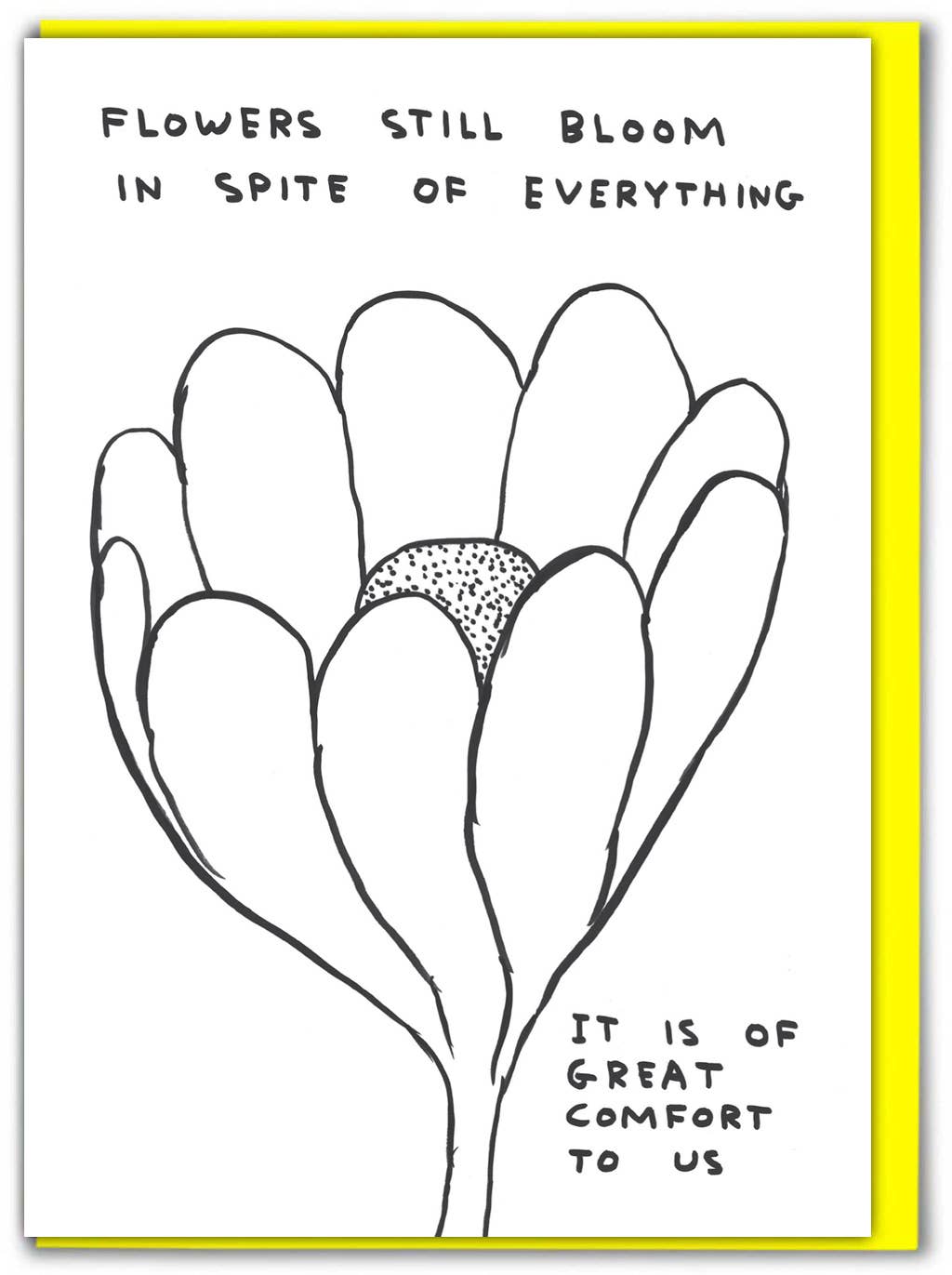 Lustige Karte von David Shrigley, Blumen und Blüten, die an dich denken