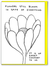 Lustige Karte von David Shrigley, Blumen und Blüten, die an dich denken