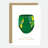 Gold Granny Panties Grußkarte