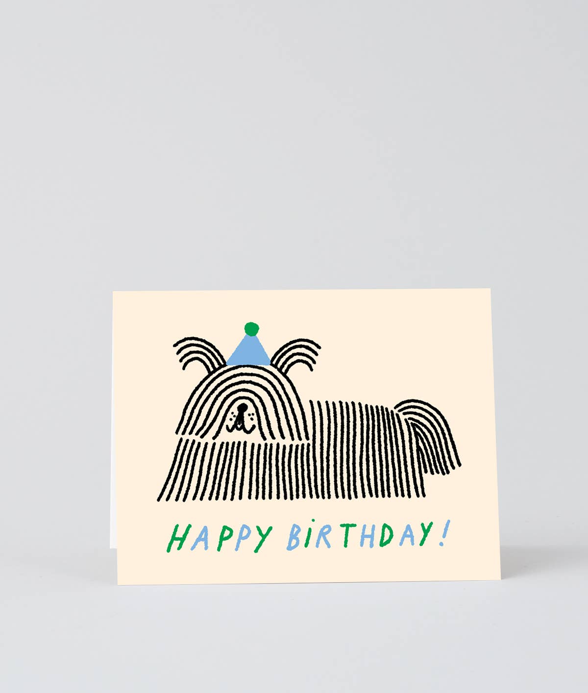 Happy Birthday Long hair Dog Kids Greeting Card