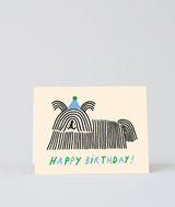 Happy Birthday Long hair Dog Kids Greeting Card