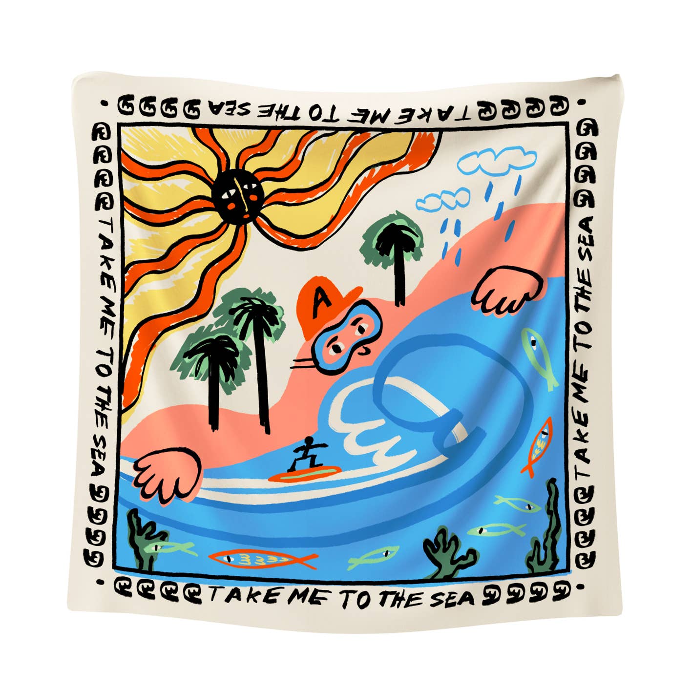 Medium scarf TAKE ME TO THE SEA