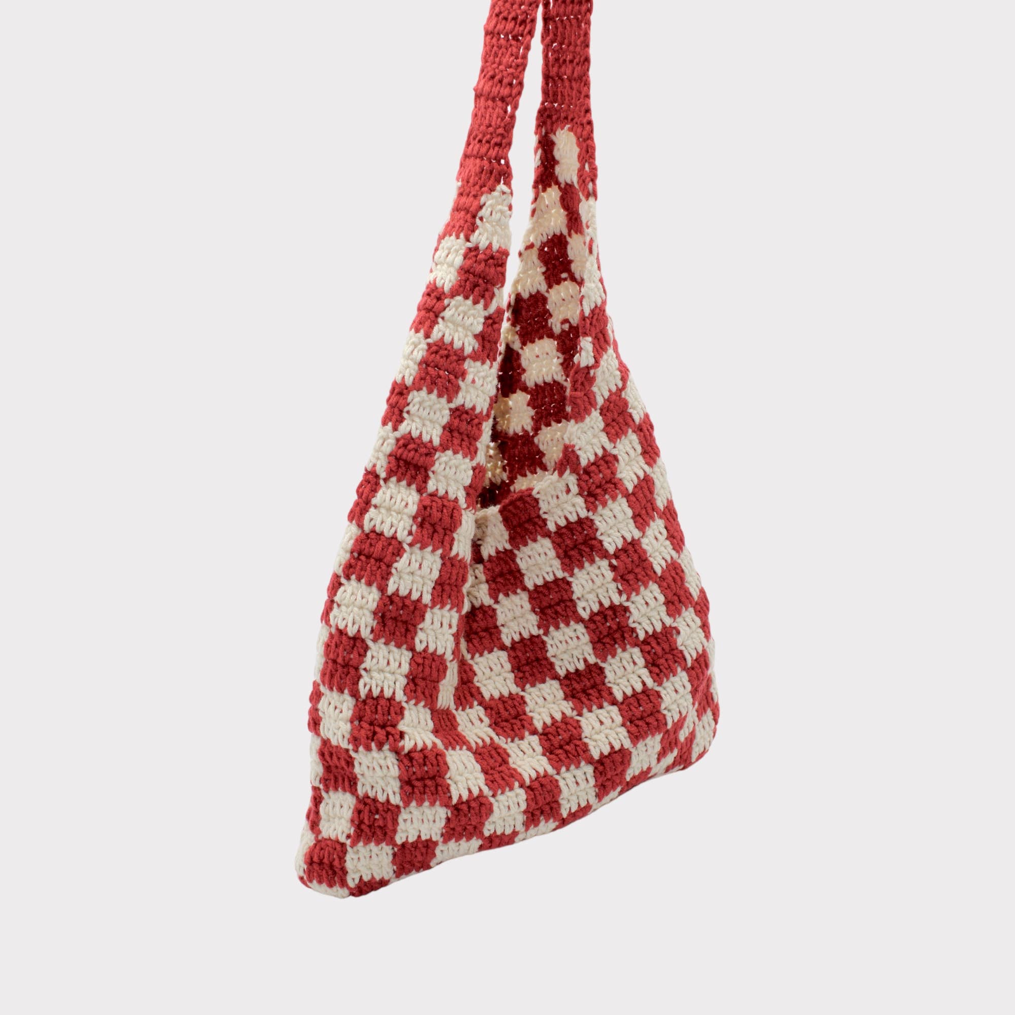 Häkeltasche mit Schachmuster