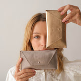 Mini Envelope  - Recycled Suede Rosa