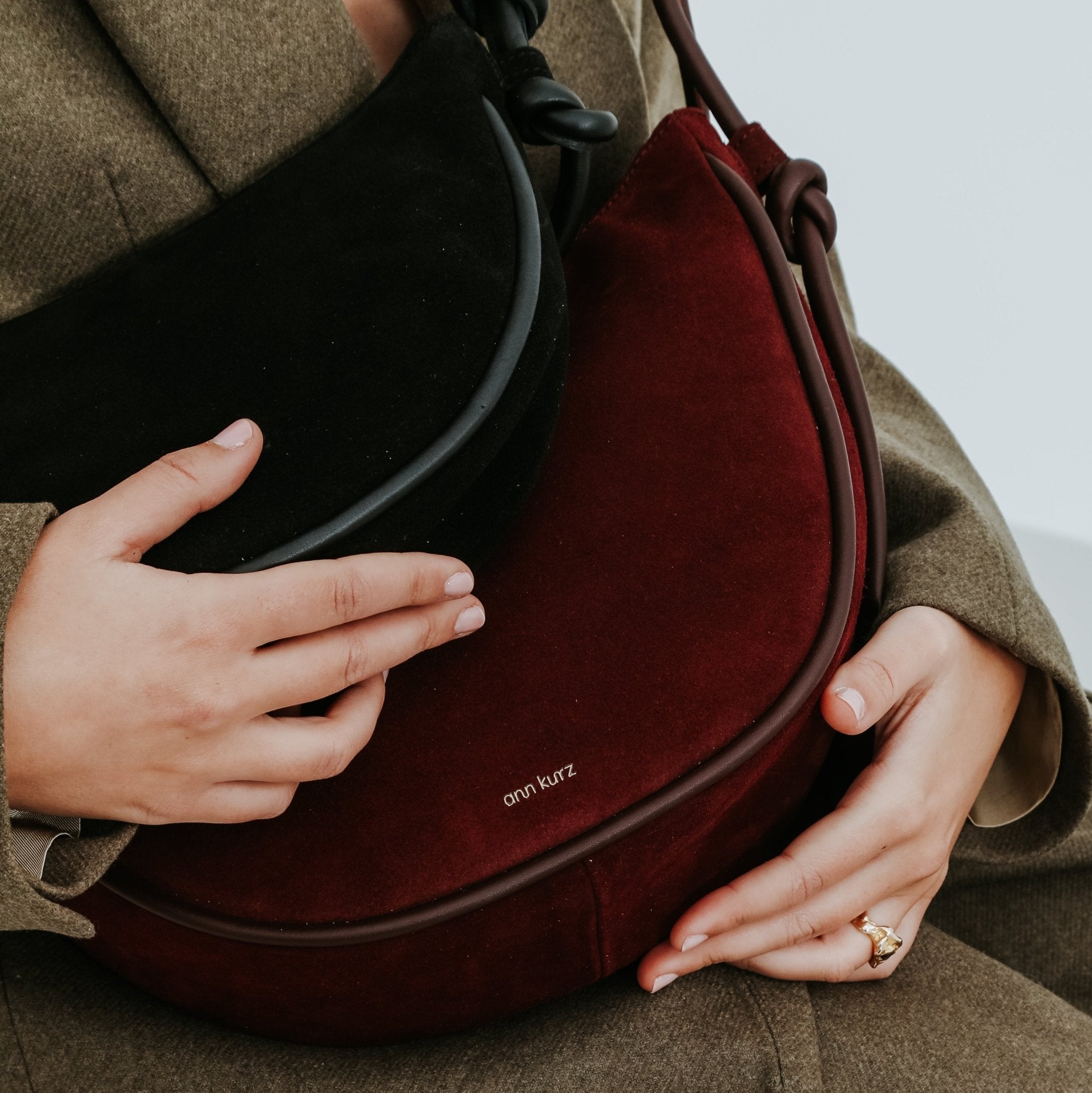 Half Moon - Suede Burgundy