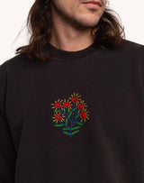 Sweat Happy Flower Noir Carbone