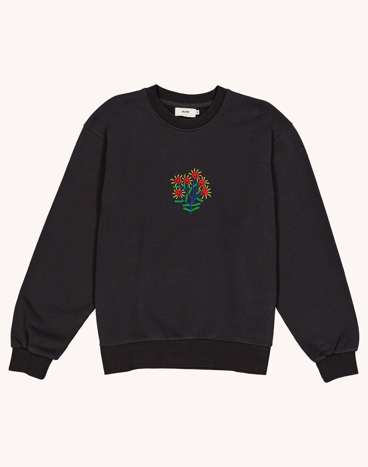 Sweat Happy Flower Noir Carbone