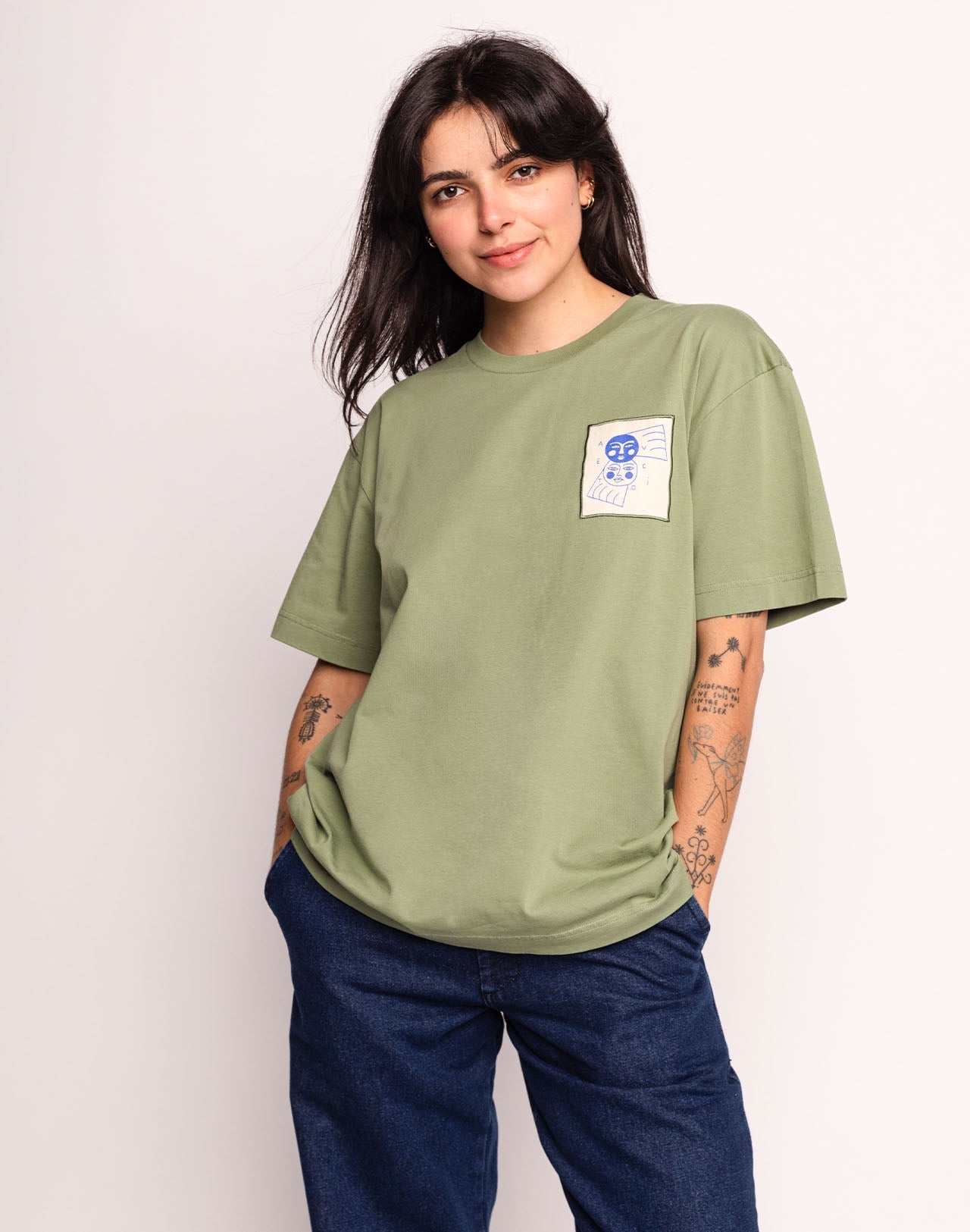 T-Shirt Avec Toi Vert Sauge