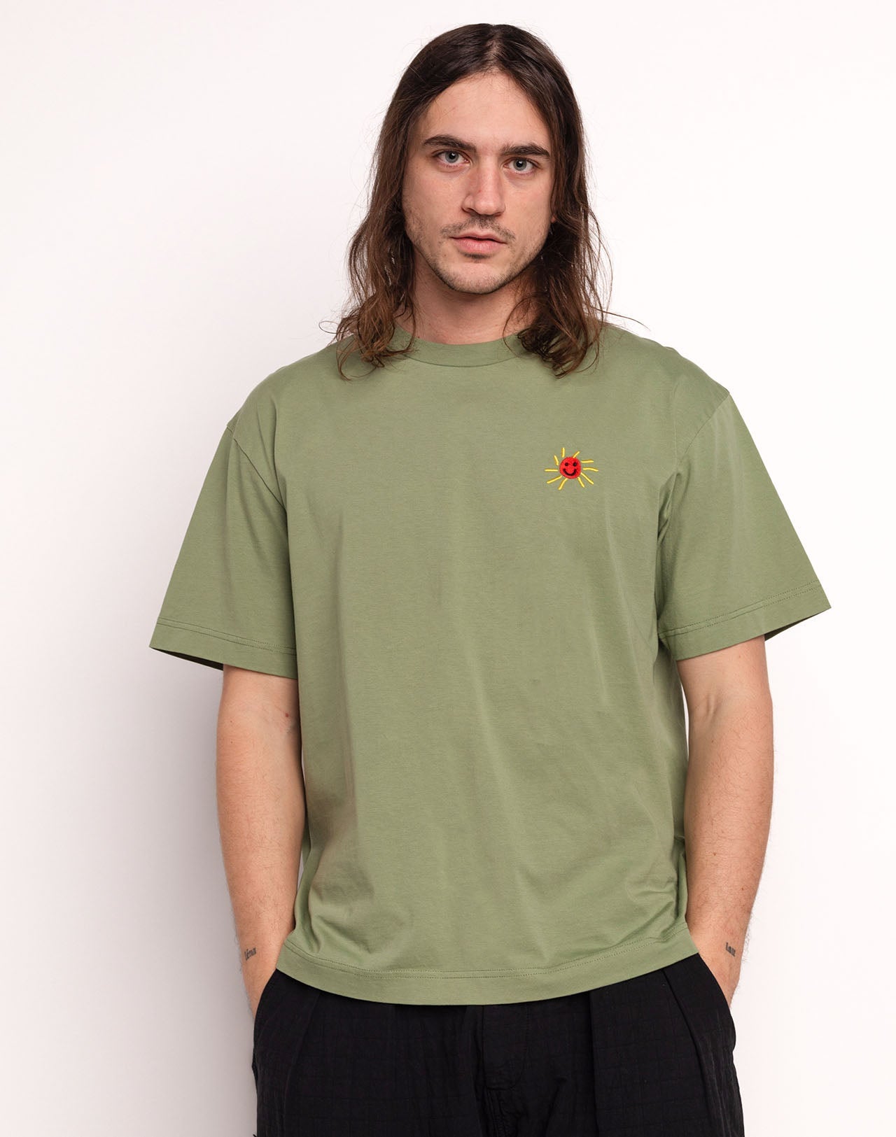 T-Shirt Happy Flower Vert Sauge
