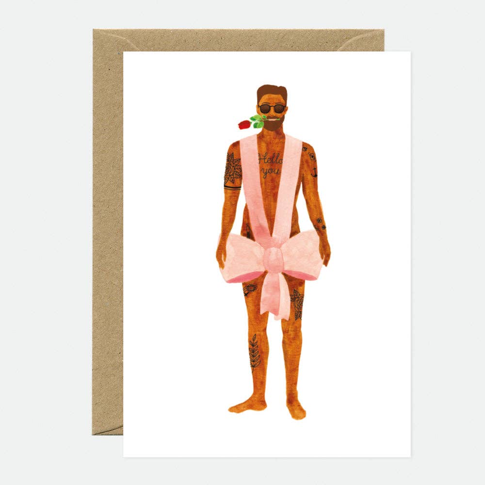 Geschenk-Grußkarte für Herren - Schleife