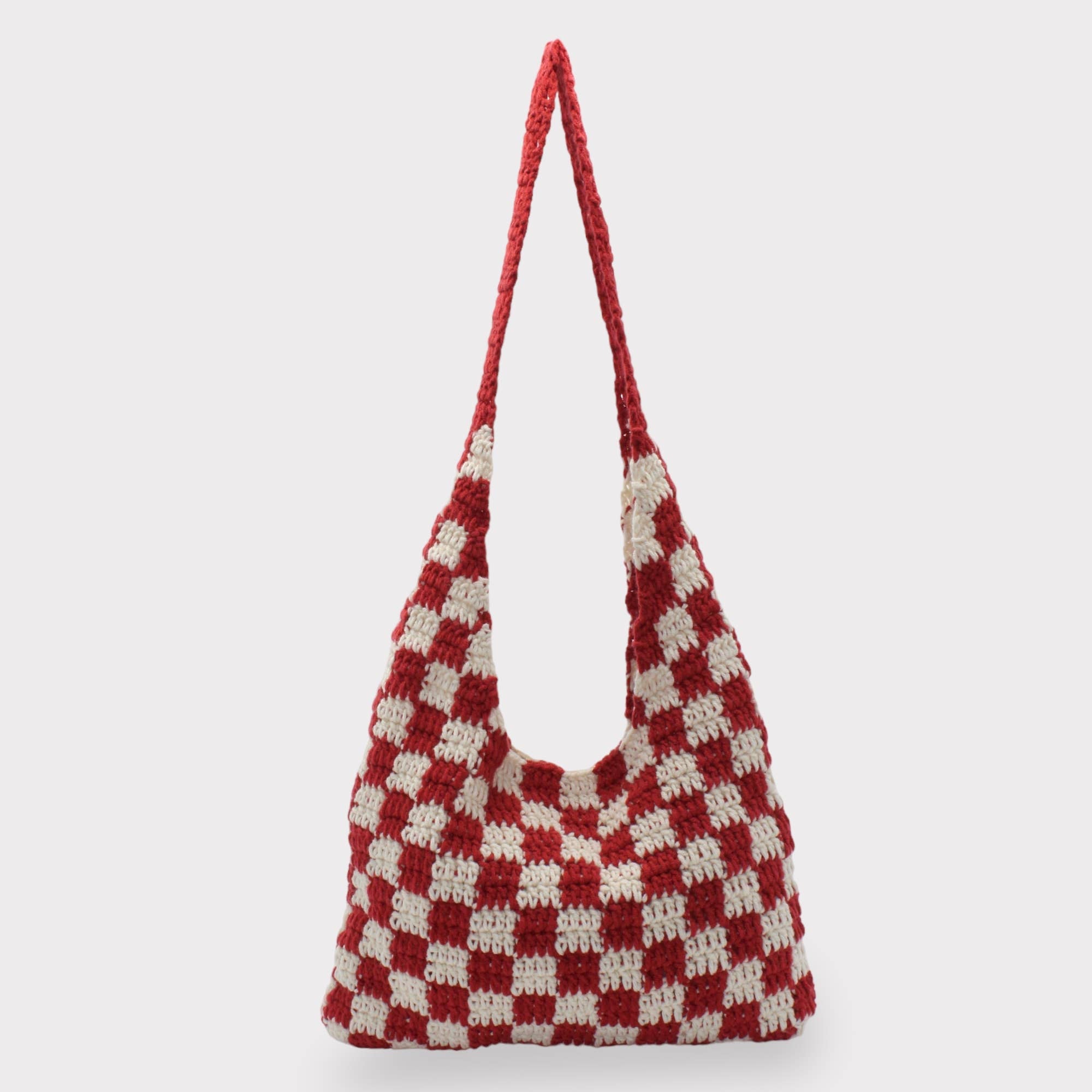Häkeltasche mit Schachmuster